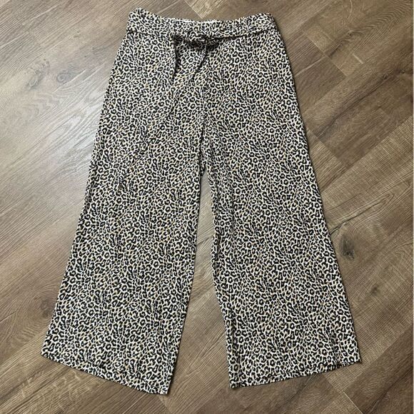 J. Crew | Women's Wide-leg Cropped Pant In Leopard-print Silk - Picture 2 of 10
